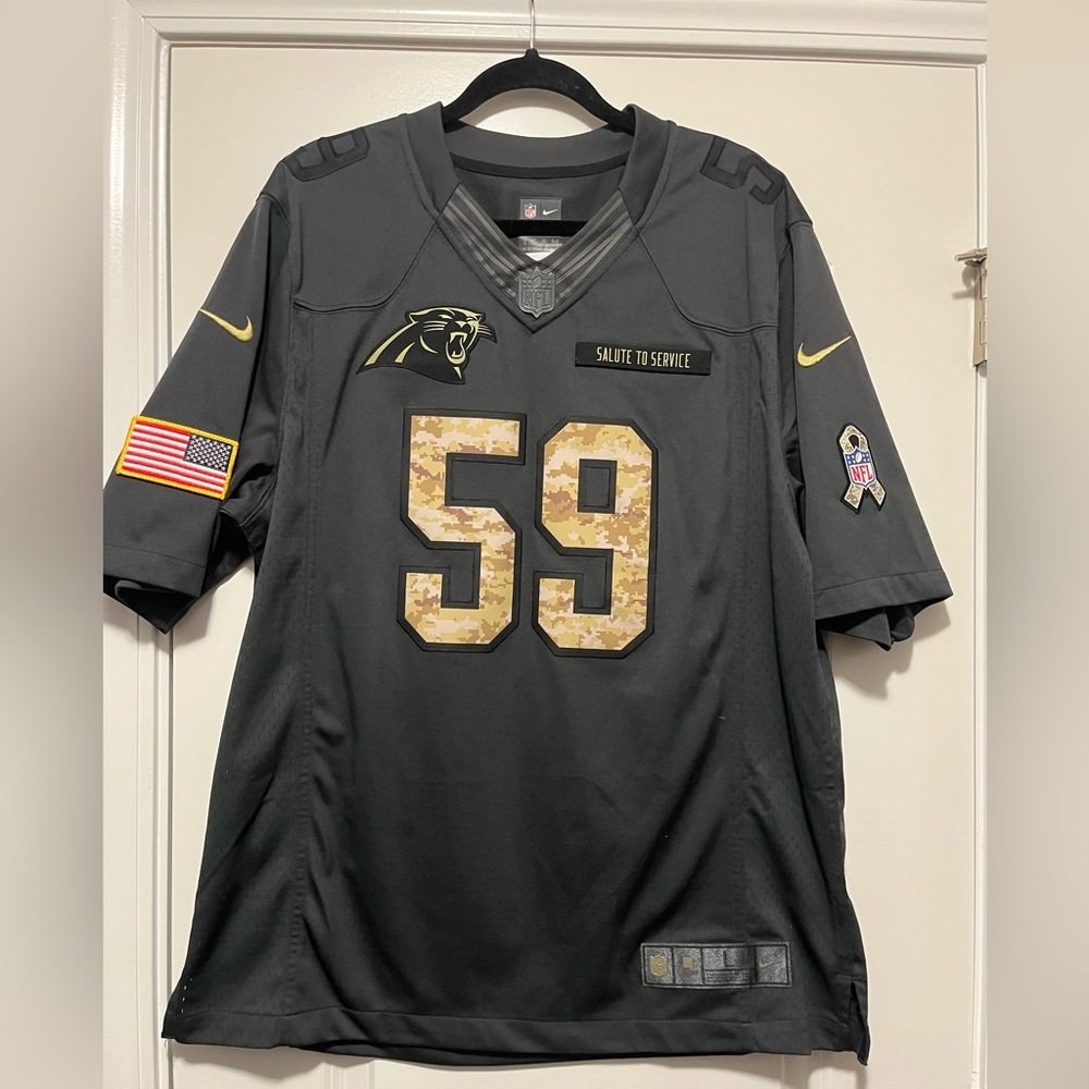 Carolina Panthers Salute to Service Nike Football Jersey - 59 Keuchly - Size L